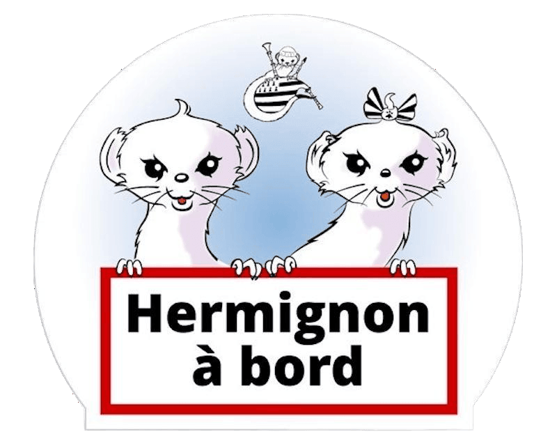 Autocollant Breton Bébé à bord Hermignon - Autocollant BZH
