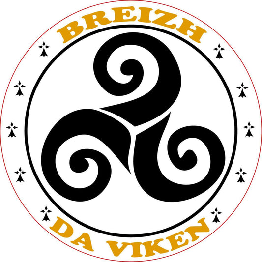 Autocollant Breton BREIZH DA VIKEN (Bretagne pour Toujours) en 2 formats - Autocollant BZH