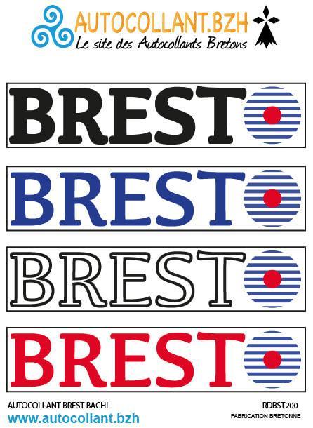 Autocollant Breton BREST (4 autocollants en 4 couleurs) - Autocollant BZH