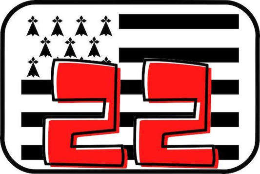 Autocollant Breton Gwen Ha Du avec n° Département Breton - Autocollant BZH