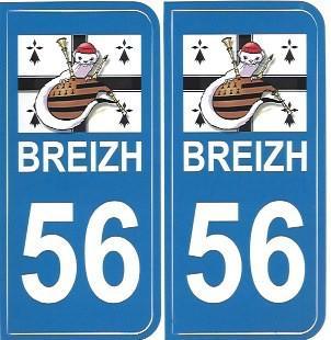 Autocollant Breton Hermine Bonnet Rouge plaques d'immatriculation - Autocollant BZH