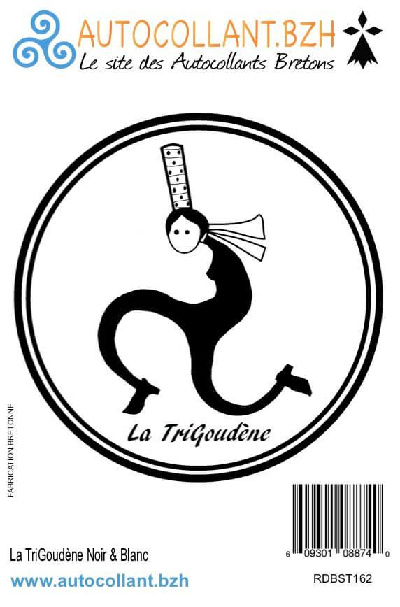 Autocollant Breton La TriGoudène en Noir & Blanc - Autocollant BZH