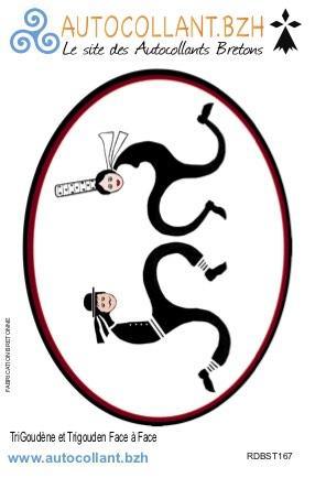 Autocollant Breton La TriGoudène Le TriGouden Face à Face - Autocollant BZH