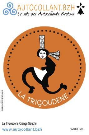 Autocollant Breton La TriGoudène Orange Gauche - Autocollant BZH