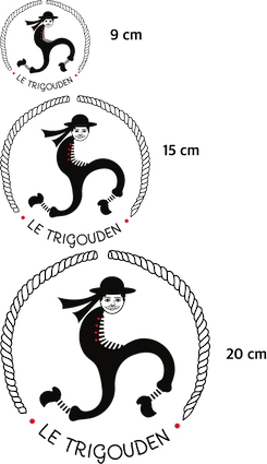 Autocollant Breton Le TriGouden en Noir & Blanc cordé - Autocollant BZH