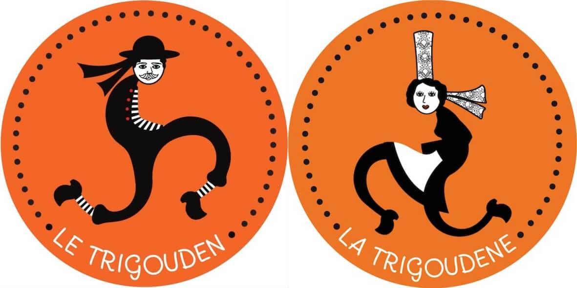 Autocollant Breton Le TriGouden Orange Droite - Autocollant BZH