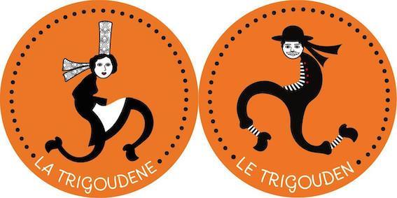 Autocollant Breton Le TriGouden Orange Gauche - Autocollant BZH