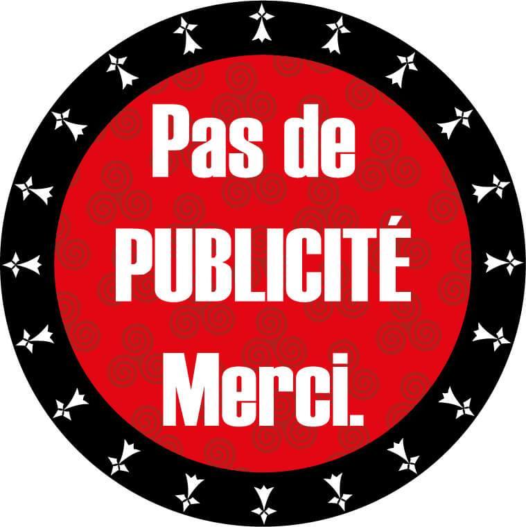Autocollant Breton Pas de Publicité Hermines Triskell - Autocollant BZH