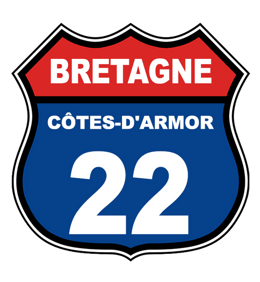 Autocollant Breton Route 66 Départements Bretons - Autocollant BZH