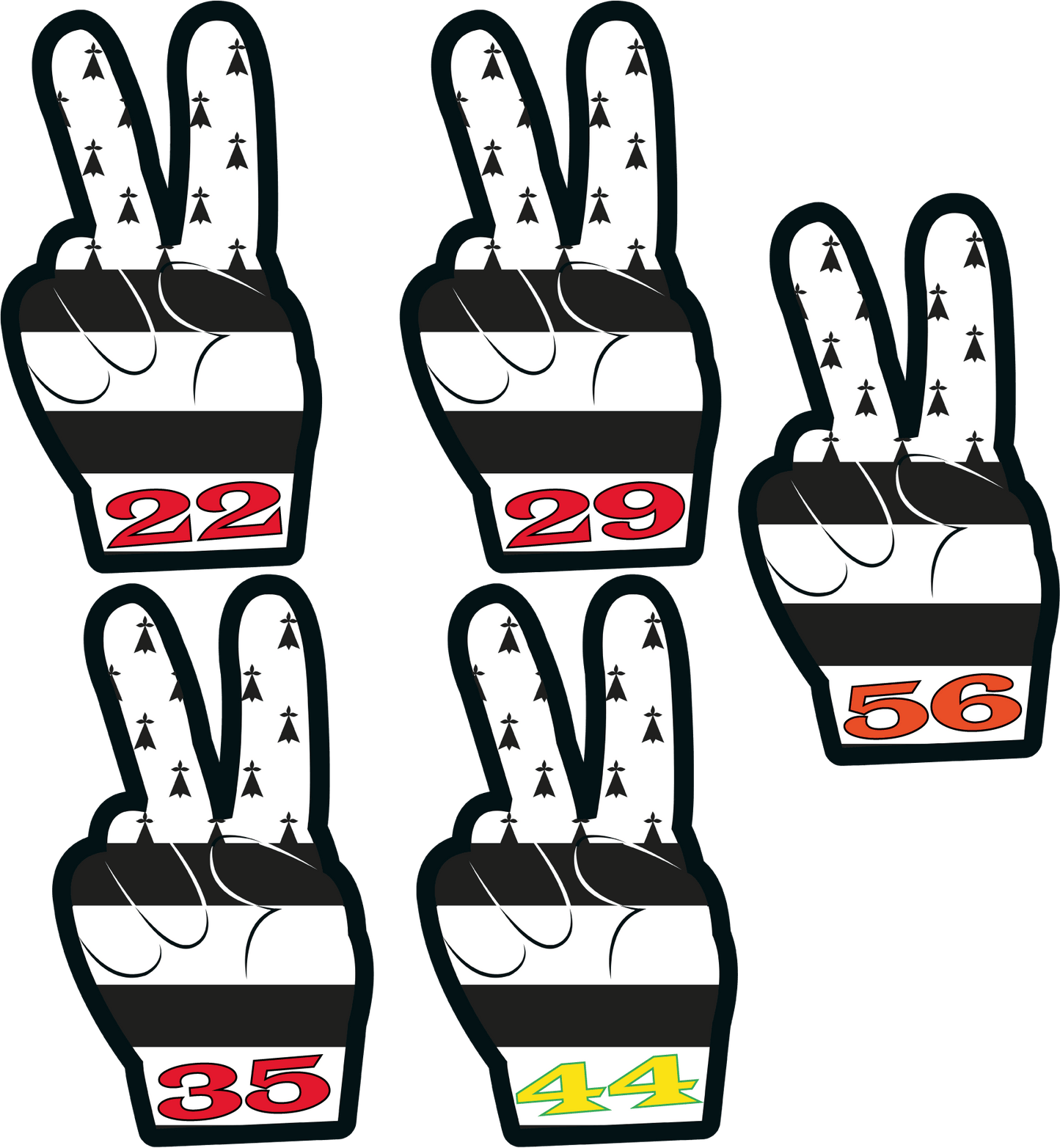 Autocollant Breton Salut Motard Bretagne Département - Autocollant BZH