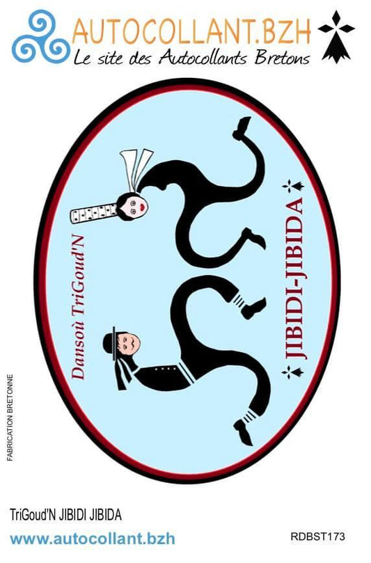 Autocollant Breton TriGoud'N JIBIDI JIBIDA - Autocollant BZH