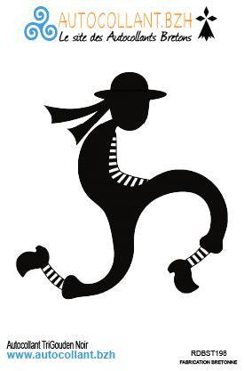 Autocollant Breton TriGouden Noir - Autocollant BZH