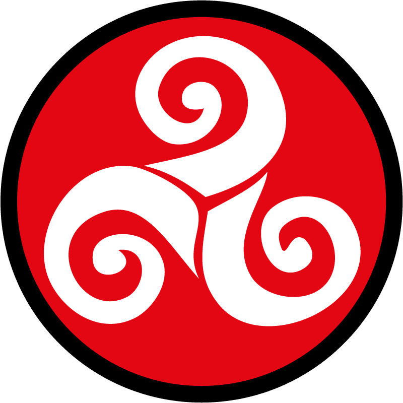 Autocollant Breton Triskell Blanc sur Fond Rouge - Autocollant BZH