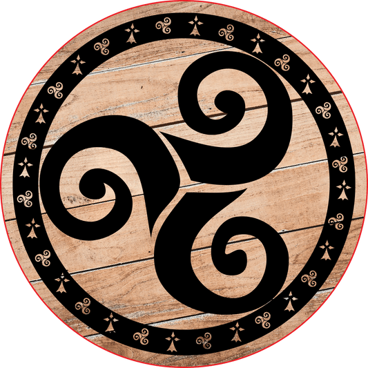 Autocollant Breton Triskell effet bois vieilli - Autocollant BZH