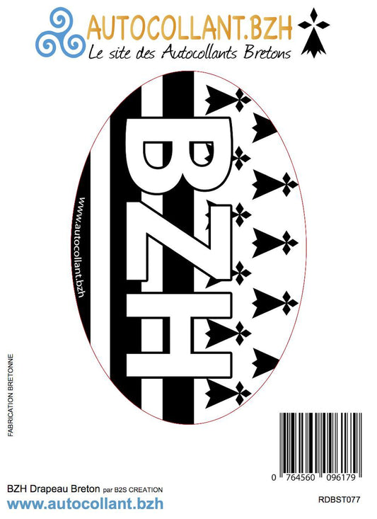 Autocollant BZH Drapeau Breton - Affirmez votre fierté bretonne ! - Autocollant BZH