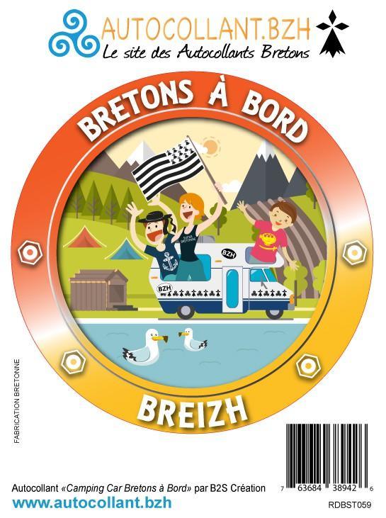 Autocollant Camping Car Bretons à Bord - Autocollant BZH
