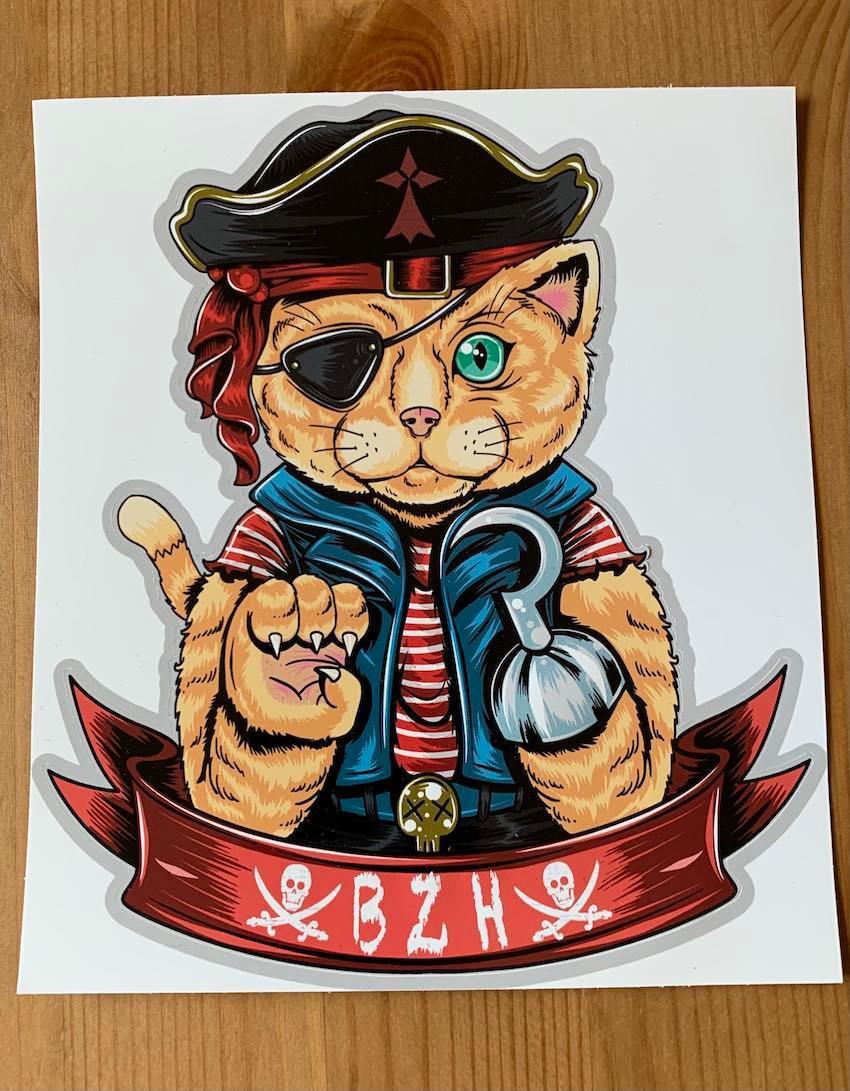 Autocollant Chat Pirate BZH - Autocollant BZH