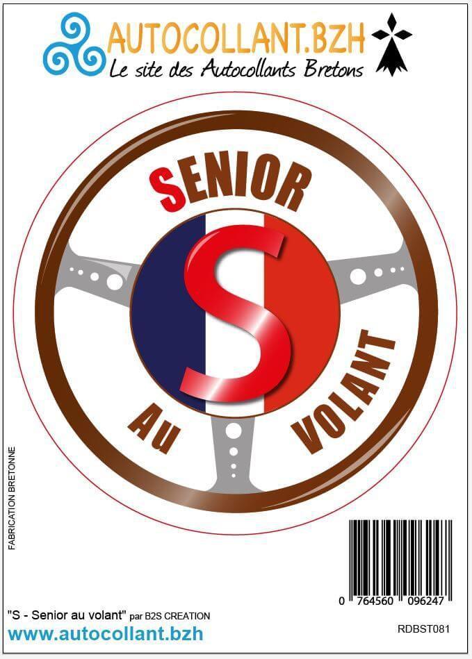 Autocollant Conducteur Sénior au Volant (France) - Autocollant BZH