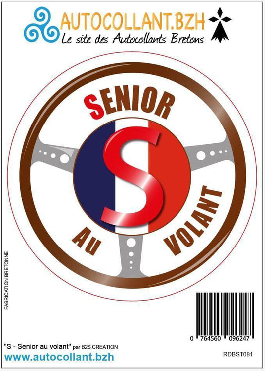 Autocollant Conducteur Sénior au Volant (France) - Autocollant BZH