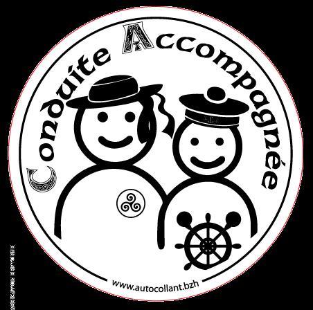 Autocollant Conduite Accompagnée Bretons (Adhésif Intérieur) - Autocollant BZH