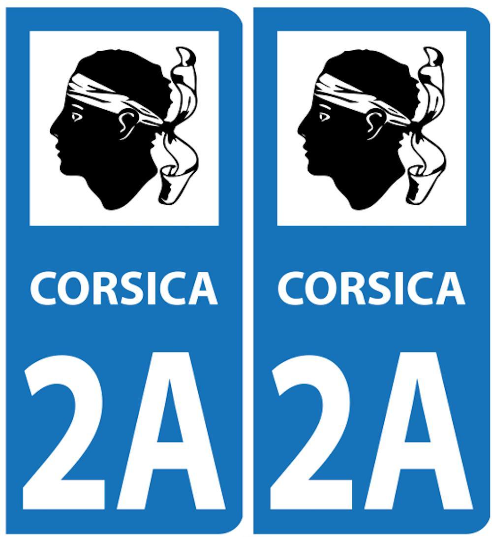 Autocollant Corsica 2A Plaques Voiture - Autocollant BZH