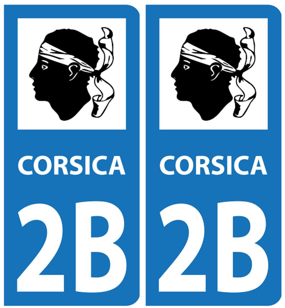 Autocollant Corsica 2B Plaques Voiture - Autocollant BZH