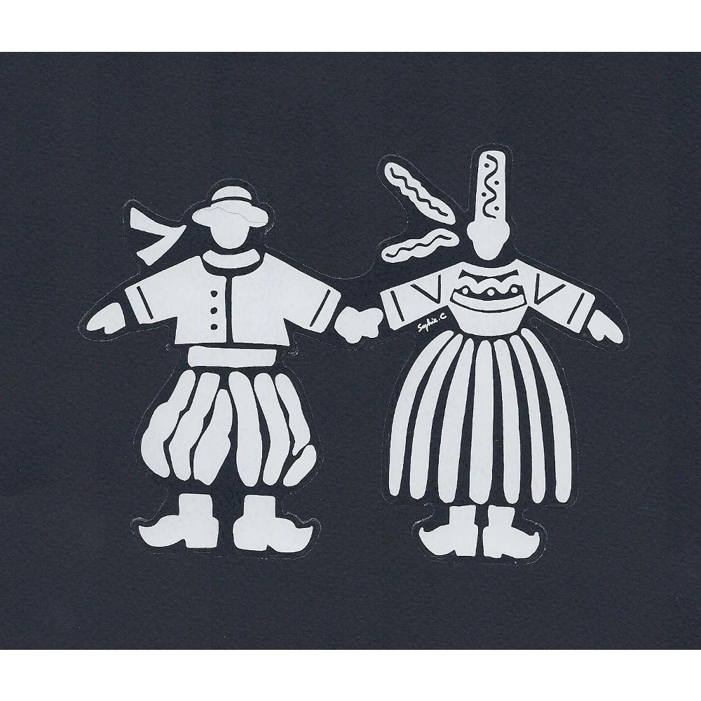 Autocollant Couple Bigouden pour voiture foncée - Autocollant BZH