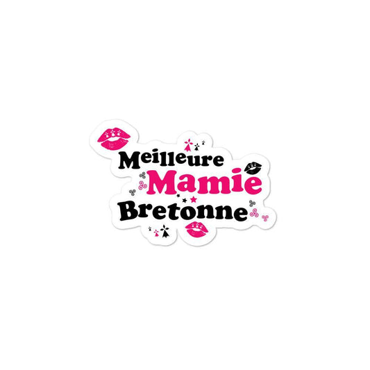 Autocollant découpé Meilleure Mamie Bretonne - Autocollant BZH