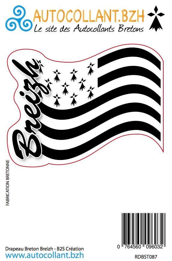 Autocollant Drapeau Breton Breizh - Affichez votre fierté bretonne avec cet autocollant de qualité - Autocollant BZH