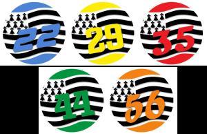 Autocollant Drapeau Breton et N° Département Bretagne - Autocollant BZH