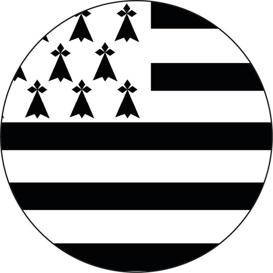 Autocollant Drapeau Breton Rond - Autocollant BZH