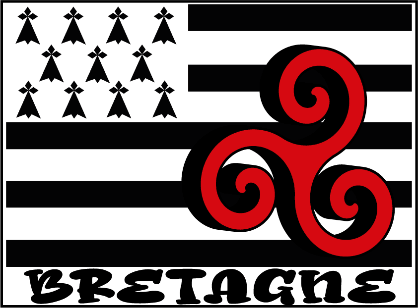 Autocollant Drapeau Breton Triskell 3D Bretagne - Autocollant BZH