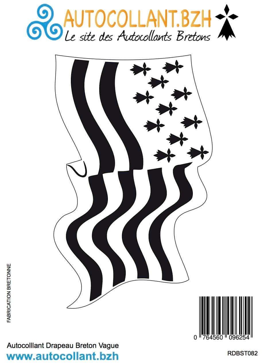 Autocollant Drapeau Breton Vague - Autocollant BZH