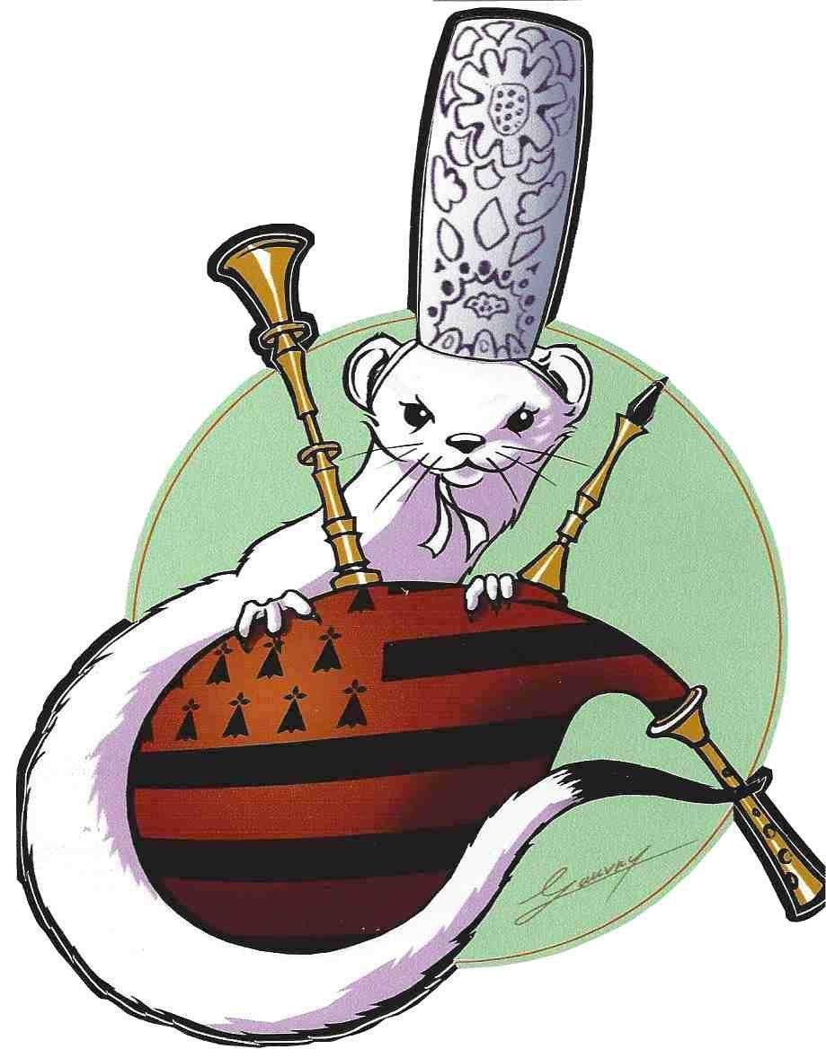 Autocollant Hermine avec Coiffe Bigoudène - Autocollant BZH