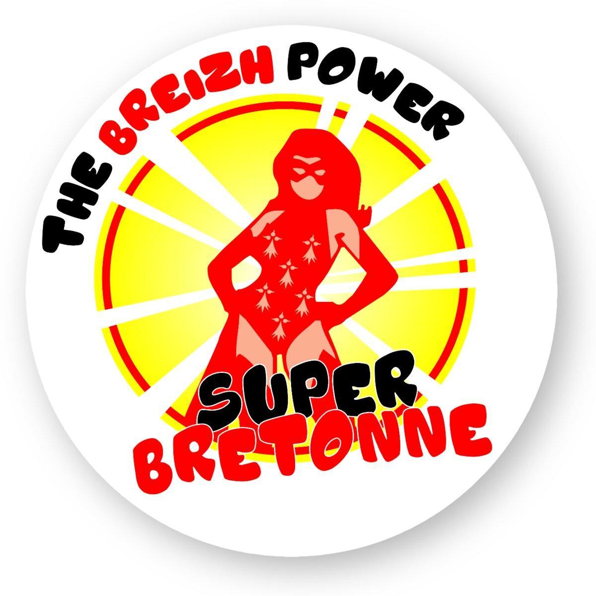 Autocollant The Breizh Power Super Bretonne - Autocollant BZH