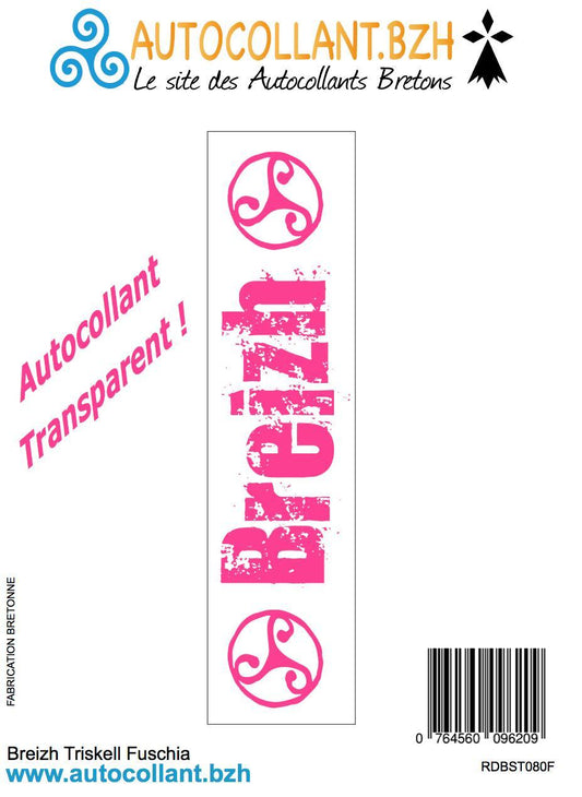 Autocollant Transparent Breizh & Triskell - Autocollant BZH