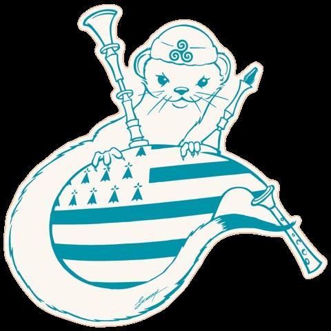 Autocollant Transparent Hermine Miki Breton, disponible en 3 couleurs - Autocollant BZH