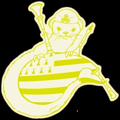 Autocollant Transparent Hermine Miki Breton, disponible en 3 couleurs - Autocollant BZH