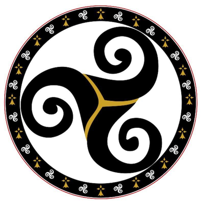 Autocollant Triskell Hermine Noir et Or - Autocollant BZH