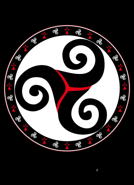 Autocollant Triskell Hermine Rouge et Noir (2 tailles) - Autocollant BZH