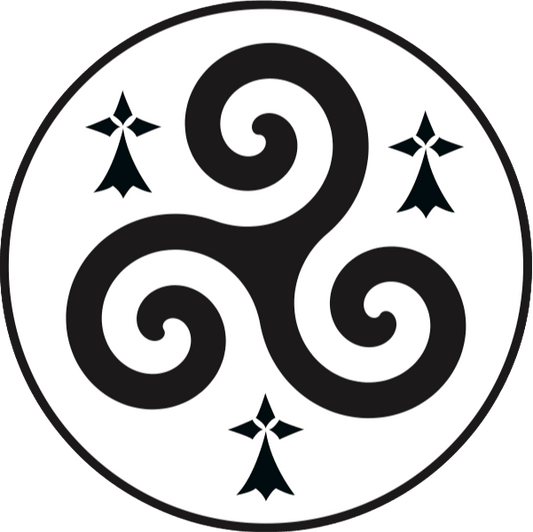 Autocollant Triskell Hermines en Blanc ou Noir - Autocollant BZH