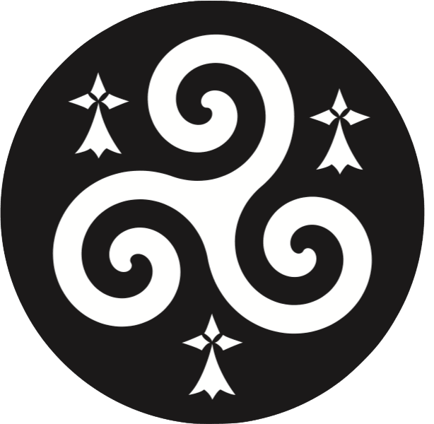 Autocollant Triskell Hermines en Blanc ou Noir - Autocollant BZH