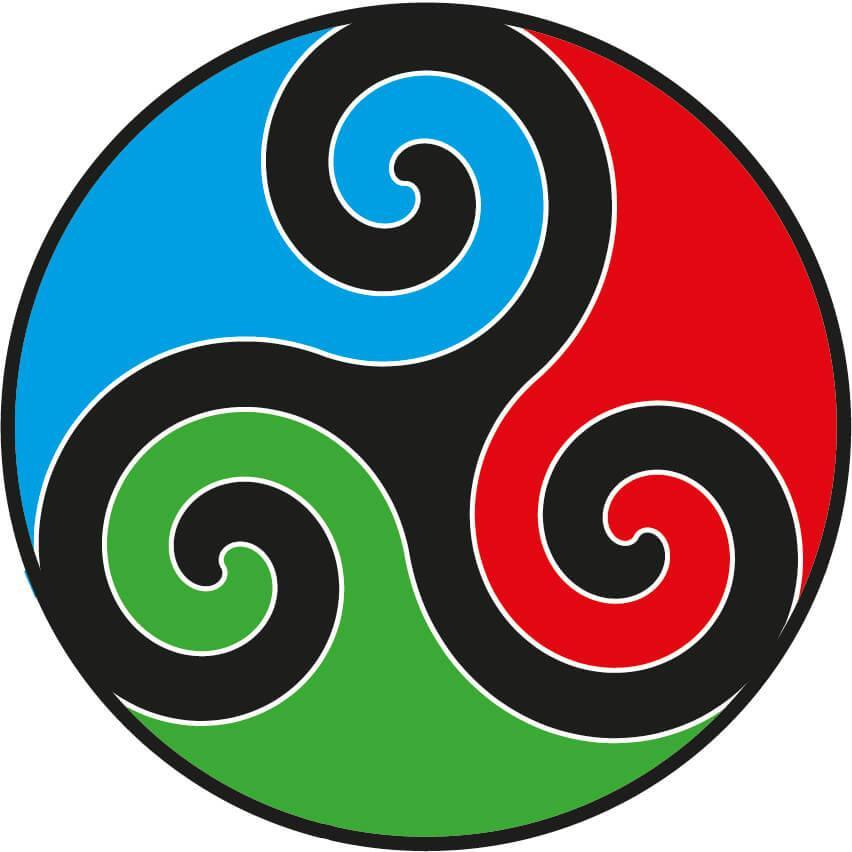 Autocollant Triskell Noir Bleu Rouge Vert - Autocollant BZH