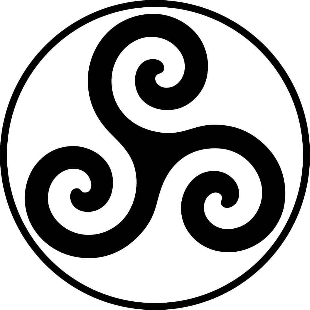 Autocollant Triskell Noir Contour Noir - Autocollant BZH