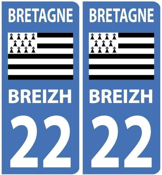Autocollants Bretons BREIZH plaques voiture - Autocollant BZH