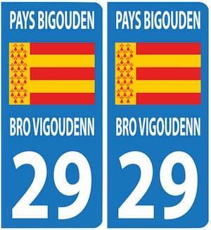 Autocollants Plaques Drapeau Pays Bigouden - Autocollant BZH