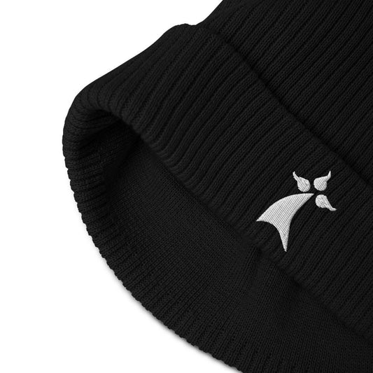 Bonnet Breton Beanie côtelé bio brodé avec Hermine - Autocollant BZH