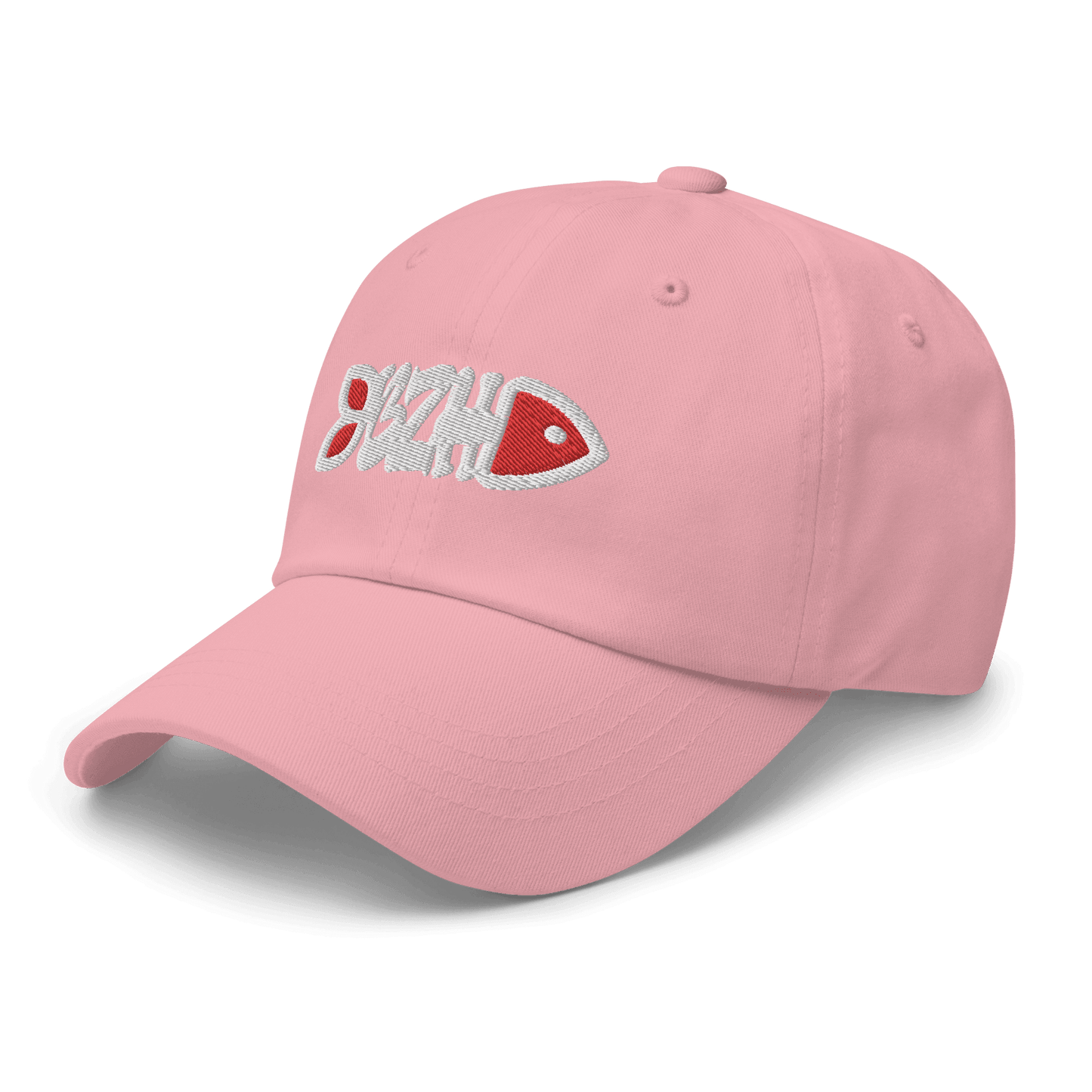 Casquette Fish BZH Blanc & Rouge - Autocollant BZH