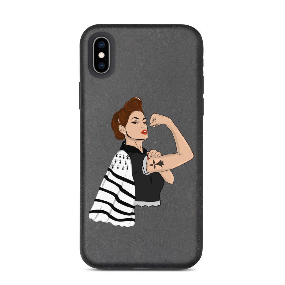 Coque iPhone biodégradable Bretonne Powerfull - Autocollant BZH