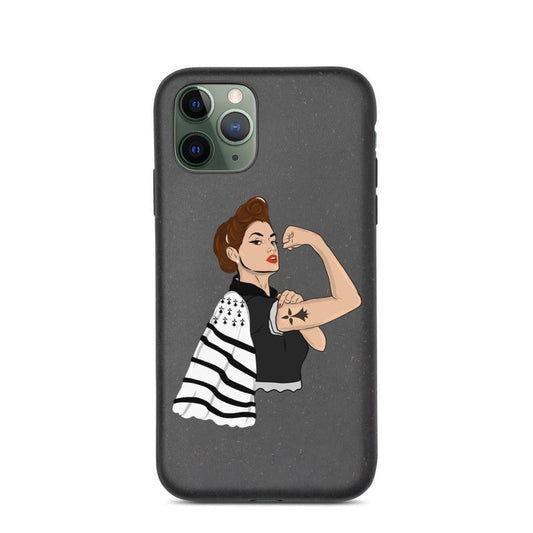 Coque iPhone biodégradable Bretonne Powerfull - Autocollant BZH